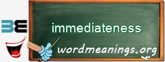 WordMeaning blackboard for immediateness